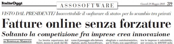 ITALIA OGGI - Visto dal Presidente: inaccettabile il &laquo;software di Stato&raquo; per lo scambio tra privati